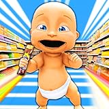 Naughty baby in Supermarket daddy hide