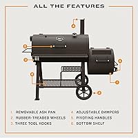 Vista 5 de Oklahoma Joe's Highland Offset Reverse Flow Offset Charcoal Smoker and Grill With 1093 sq. in. Cooking Area in Black - Charcoal Smoker Grill