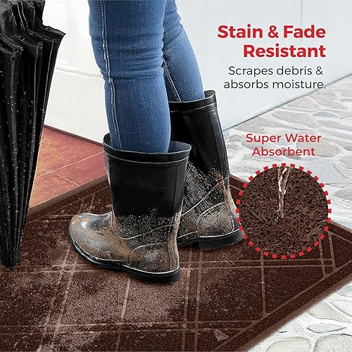 Miniatura 99 de SlipToGrip- Tapete universal de entrada, antideslizante, duradero y lavable- Tapete de bienvenida p/interior/exterior/entrada, malla Duraloop, Verde