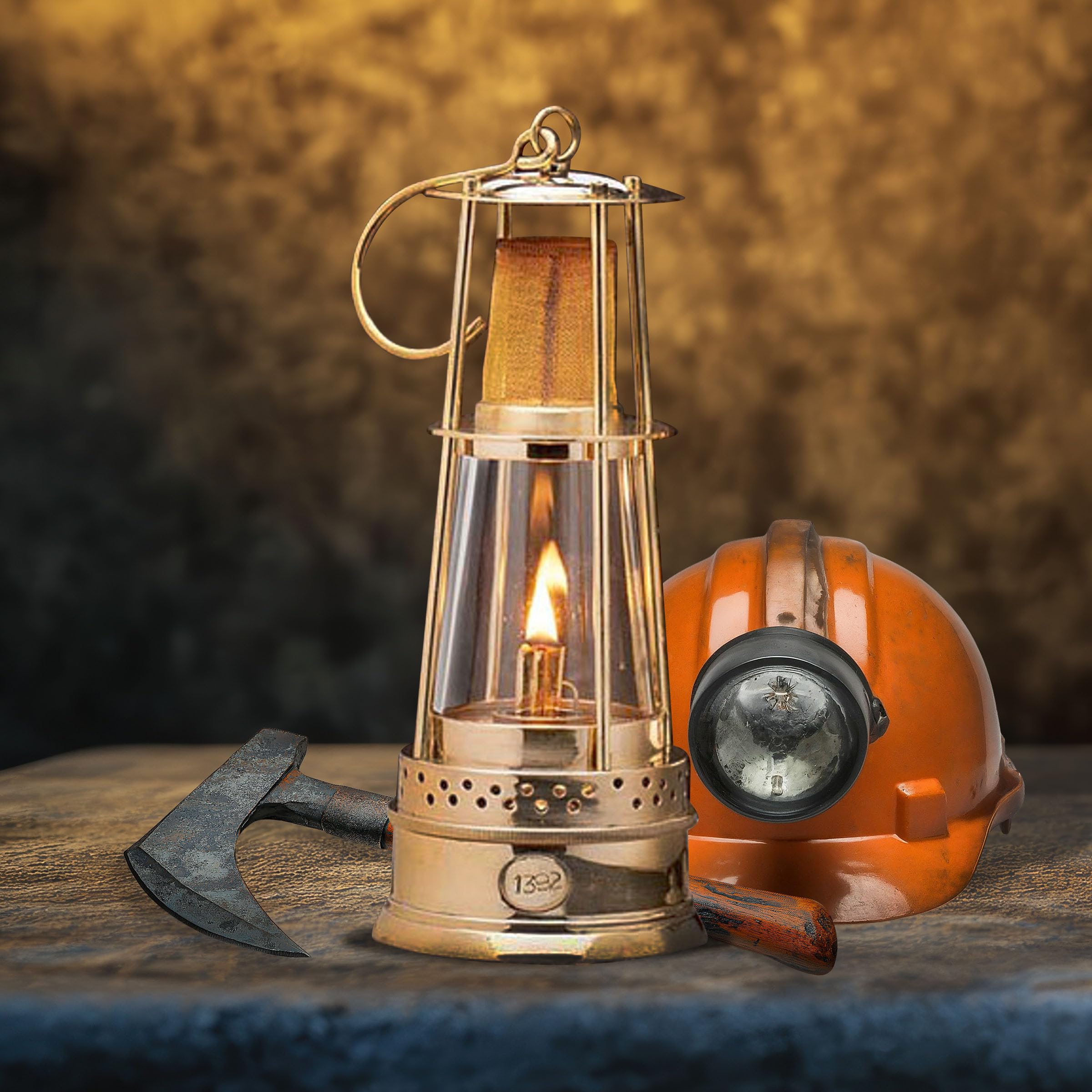 Amazon.com: Oil Lamp - 10” Tall Miners Lamp with Brass Body