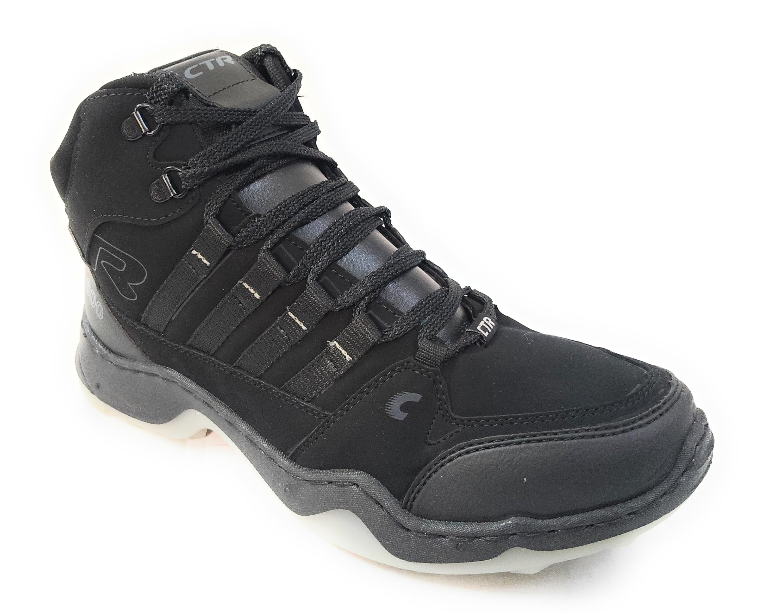 Coasters CTR - HIGH Ankle - Trekking Waterproof Shoes Anti-Skid Hiking, Sahyadri Mountain Boots for Men and Women in Action - RUB-600 (Black)-image-4