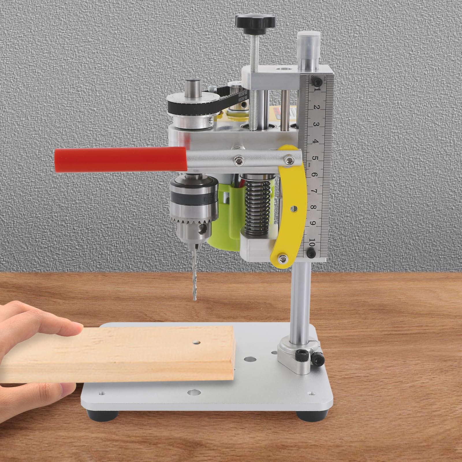 BANLICALI Mini Drill Press Precision Benchtop Drilling Machine 120W Aluminum Alloy Elecric Table Driller CNC 775 Motor B10 Chuck Metal Wooden DIY Jewelry Making Crafts Tool Green 1500-3000 RPM