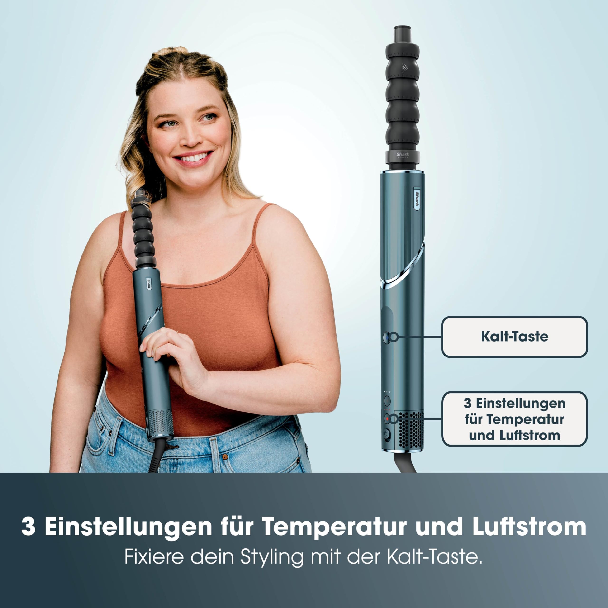 Shark FlexStyle Limited Edition Teal 5-in-1 Haarstyler & -trockner | Geschenk Set, Lockenaufsätze, Finishing Aufsatz, Ovalbürste, Konzentrator, Haarklammer, Aufbewahrungstasche, HD456TLEU