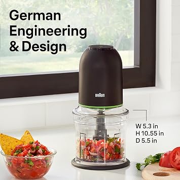 Braun CH3012BK EasyPrepTM Mini Food Processor, 4 cup, Black