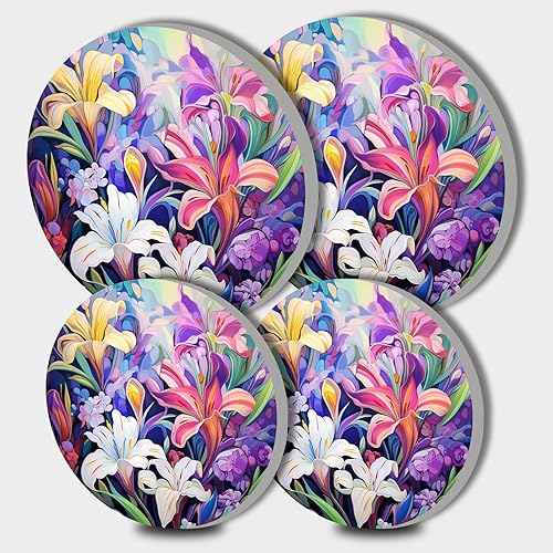 Miniatura 129 de Wildflowers - Juego de 4 fundas para quemadores de estufa de arte botánico, cubiertas superiores de estufa para quemadores de gas, estufa eléctrica
