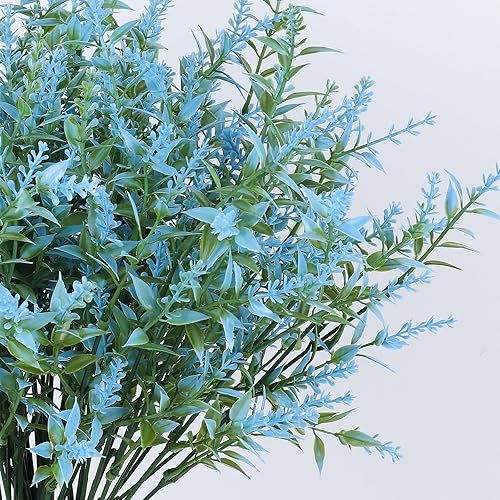 Miniatura 226 de Plantas artificiales para exteriores, resistentes a los rayos ultravioleta, vegetación artificial, 12 ramos de flores de lavanda para macetas