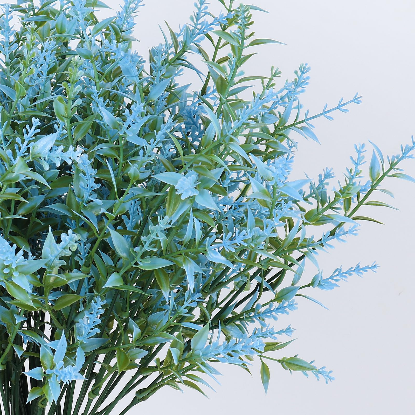 RECUTMS Blue Artificial Flowers for Outdoor Artificial Plants & Flowers for Outside Fake Outdoor Plants Faux UV Resistant Flower Plastic Shrubs Indoor Outside Hanging Decorations(Blue) - Image 3