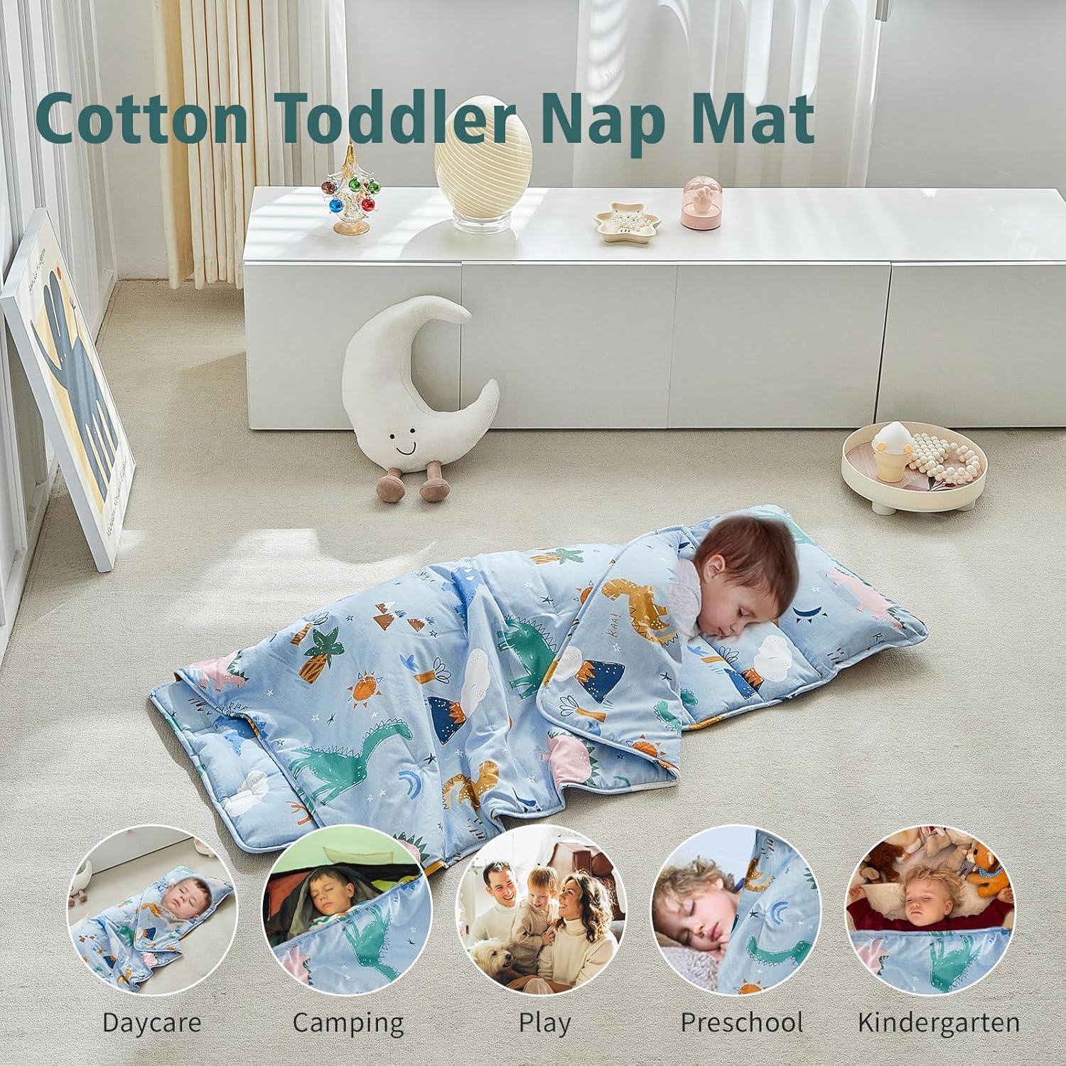 Toddler Nap Mat with Removable Pillow,Ultra Soft Slumber Bags for Girls,Kids Sleeping Bags with Roll Up Design, Perfect for Preschool,Daycare,Kindergarten - Image 3