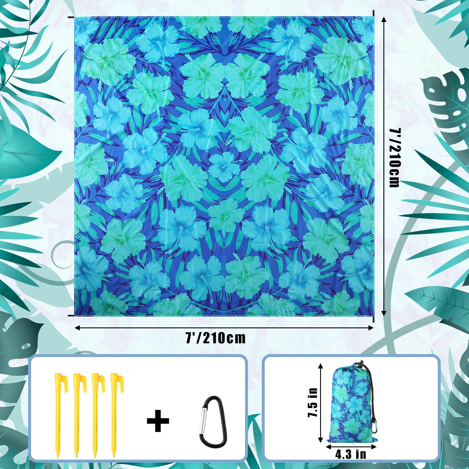 Hahafelt Beach Blanket Waterproof Sandproof Beach Mat 83