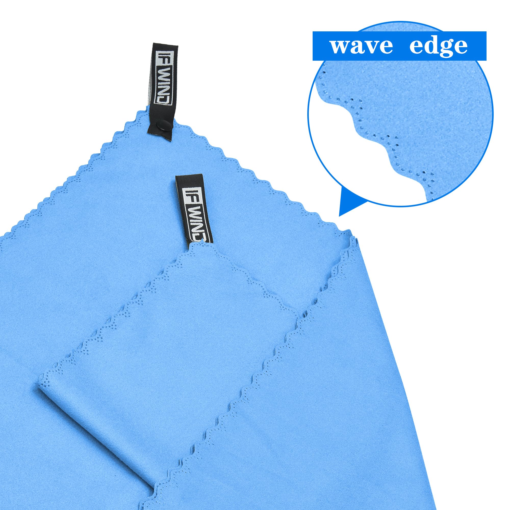 2 set (3 dimensioni in 1 set) asciugamani da campeggio ad asciugatura rapida, 6 asciugamani da viaggio in microfibra (blu navy)