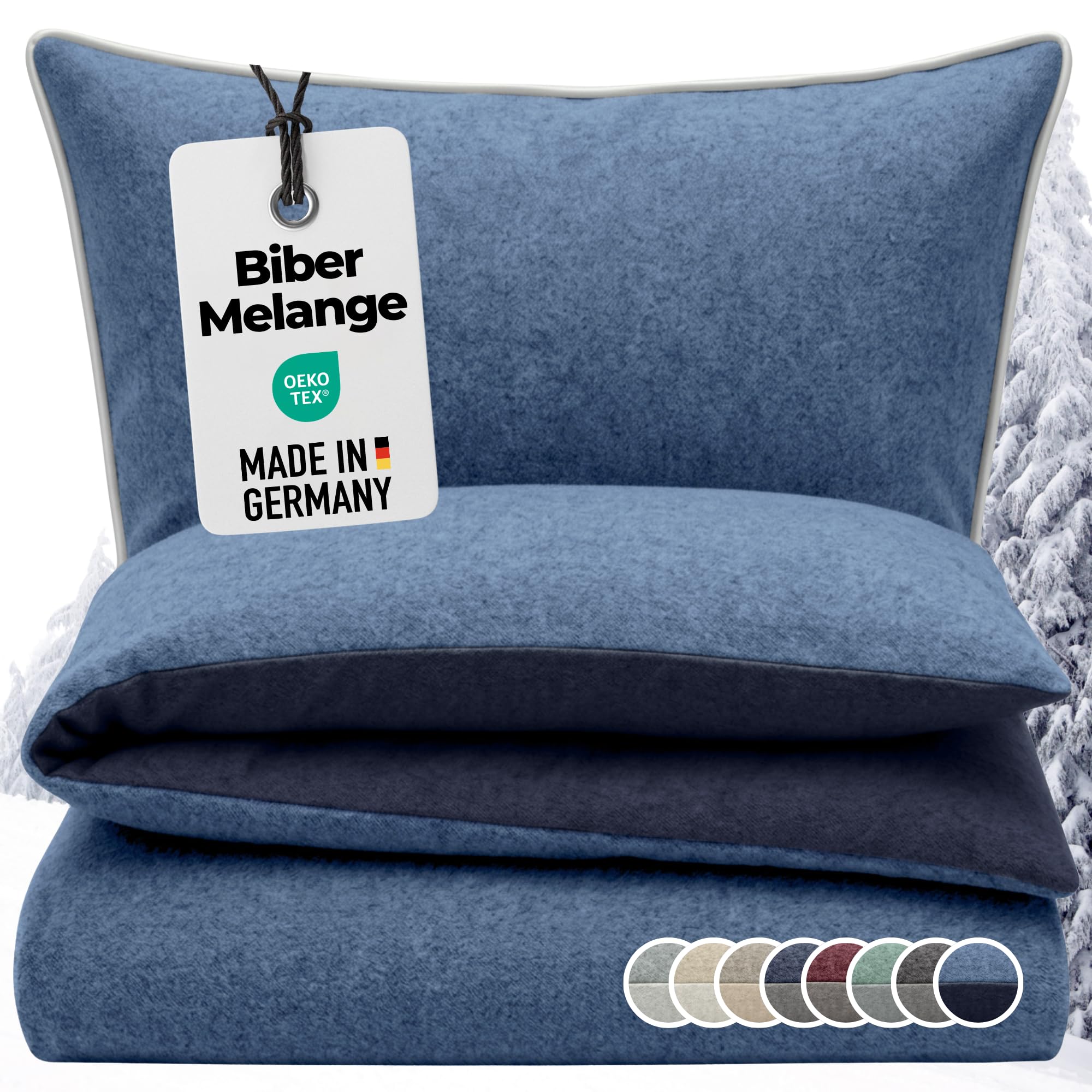 Carpe Sonno Biber Bettwäsche 135x200 Baumwolle Winter [Made IN Germany]