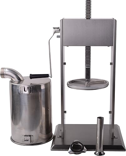 Miniatura 8 de Hakka - Embutidor de salchichas vertical de acero inoxidable de 2 velocidades, 25 libras12 L