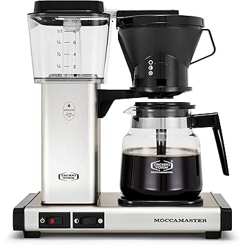Moccamaster KB 741 10-Cup Coffee Brewer with Glass Carafe, Brushed Silver