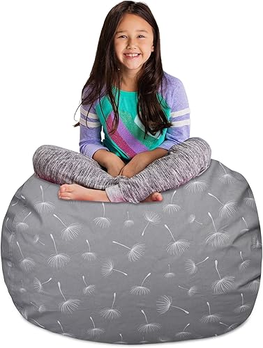 Miniatura 94 de Posh Stuffable - Sillón puff con almacenamiento para niños, contenedor de animales de peluche, organizador de juguetes de niños Lienzo Burbujas Azul