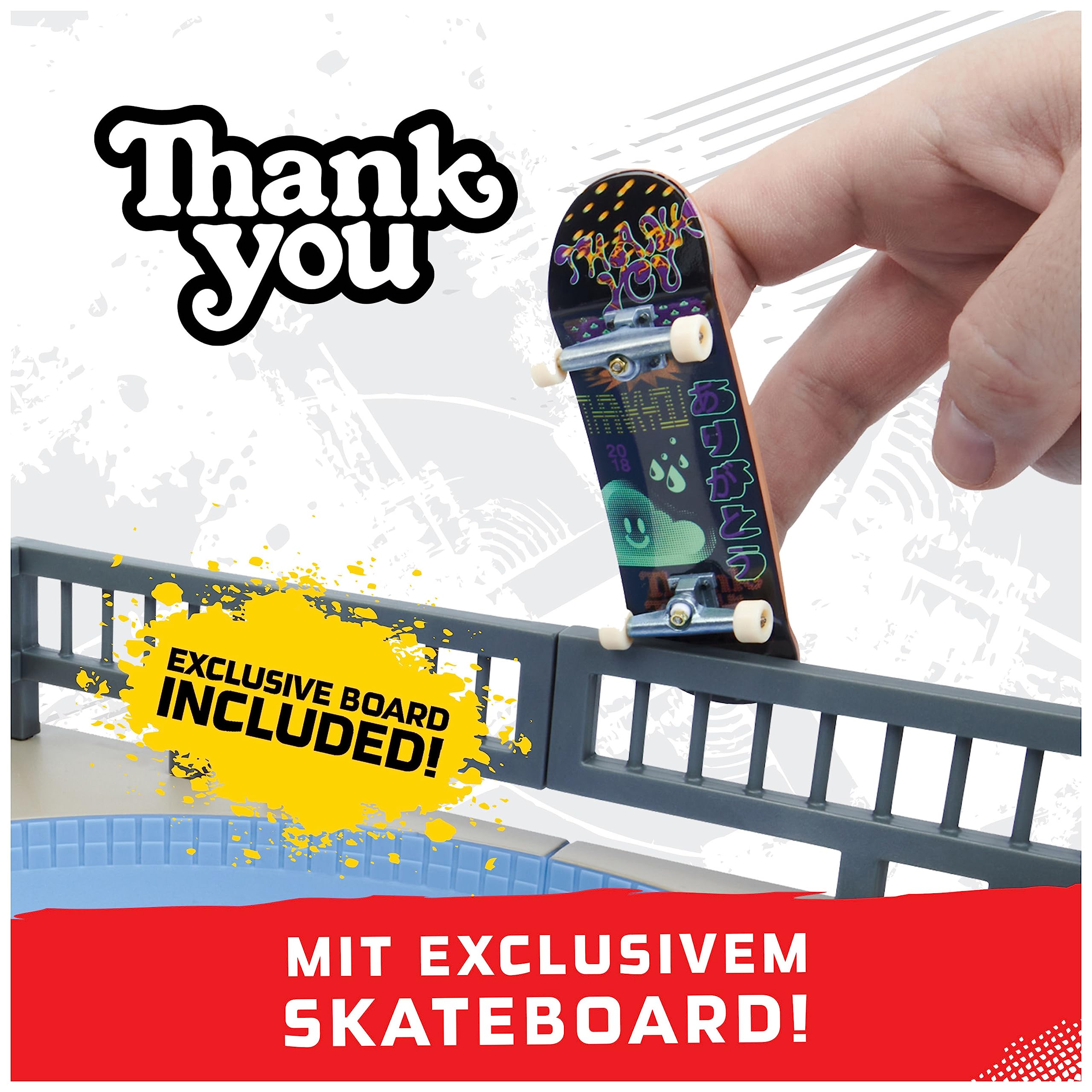 Tech Deck - Mega Bowl, Finger-Skateboard-Rampe mit original Fingerboard der Marke Thank You, Signature-Set des Skateboard-Profis Daewon Song, X-Connect-Stecksystem, umfangreiches Zubehör, ab 6 Jahren