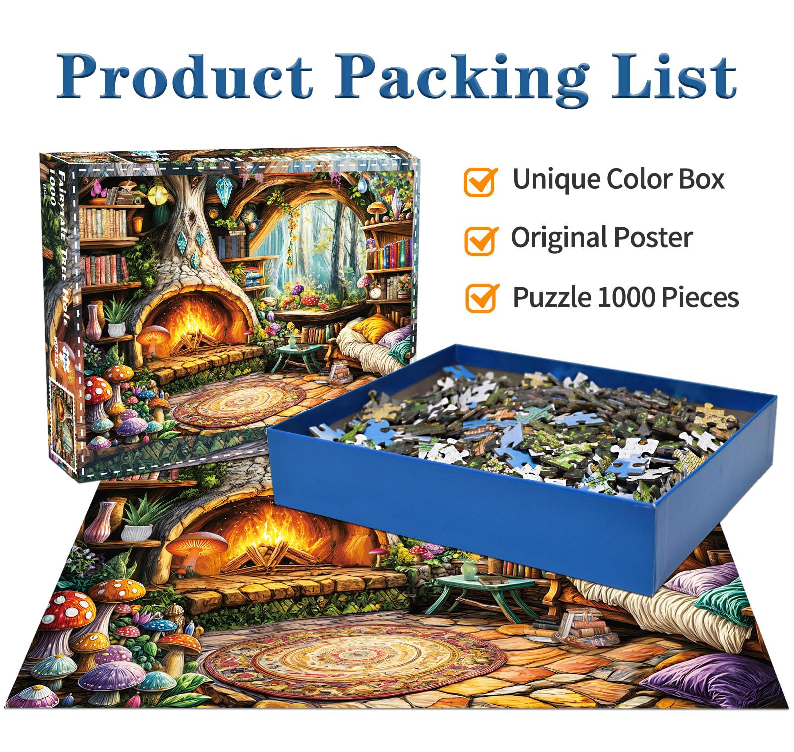 Puzzles 1000 Pieces for Adults jigsaw puzzles for adults-Fantasy Fairytale Tree House-1000 Piece Puzzle Classic Educational Games Beautiful Decoration Puzzle - Image 2