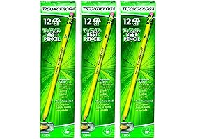 Dixon Ticonderoga Wood-Cased #2 Pencils: A Box of 12, Pack of 3 (36 Pencils Total)