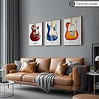 Vista 5 de Poster Master Póster de guitarra eléctrica de 3 piezas, impresión de guitarra, arte musical, arte de instrumentos, regalo para él, ella y músico