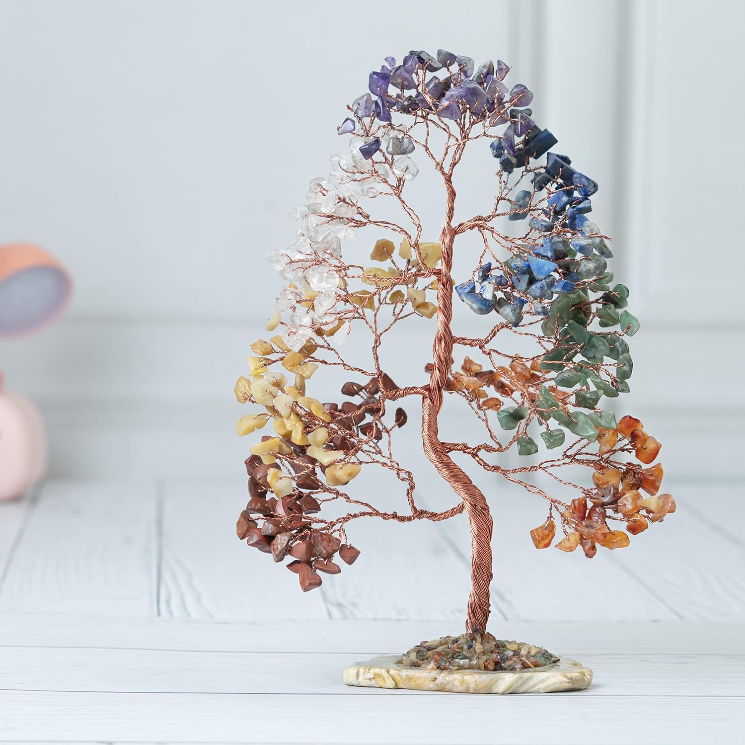 BEZAVO 7 Chakra Crystal Tree of Life – Birthday Gifts for Women, Mom, Housewarming & Spiritual Gift Handmade, Valentine’s Day Gift – Bonsai Tree for Positive Energy, Home & Office Décor