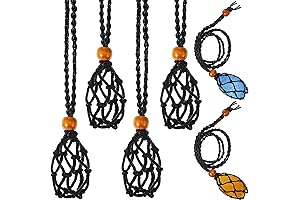 4-Piece Macrame Necklace Stone Holder: Elevate Your Crystal Creations