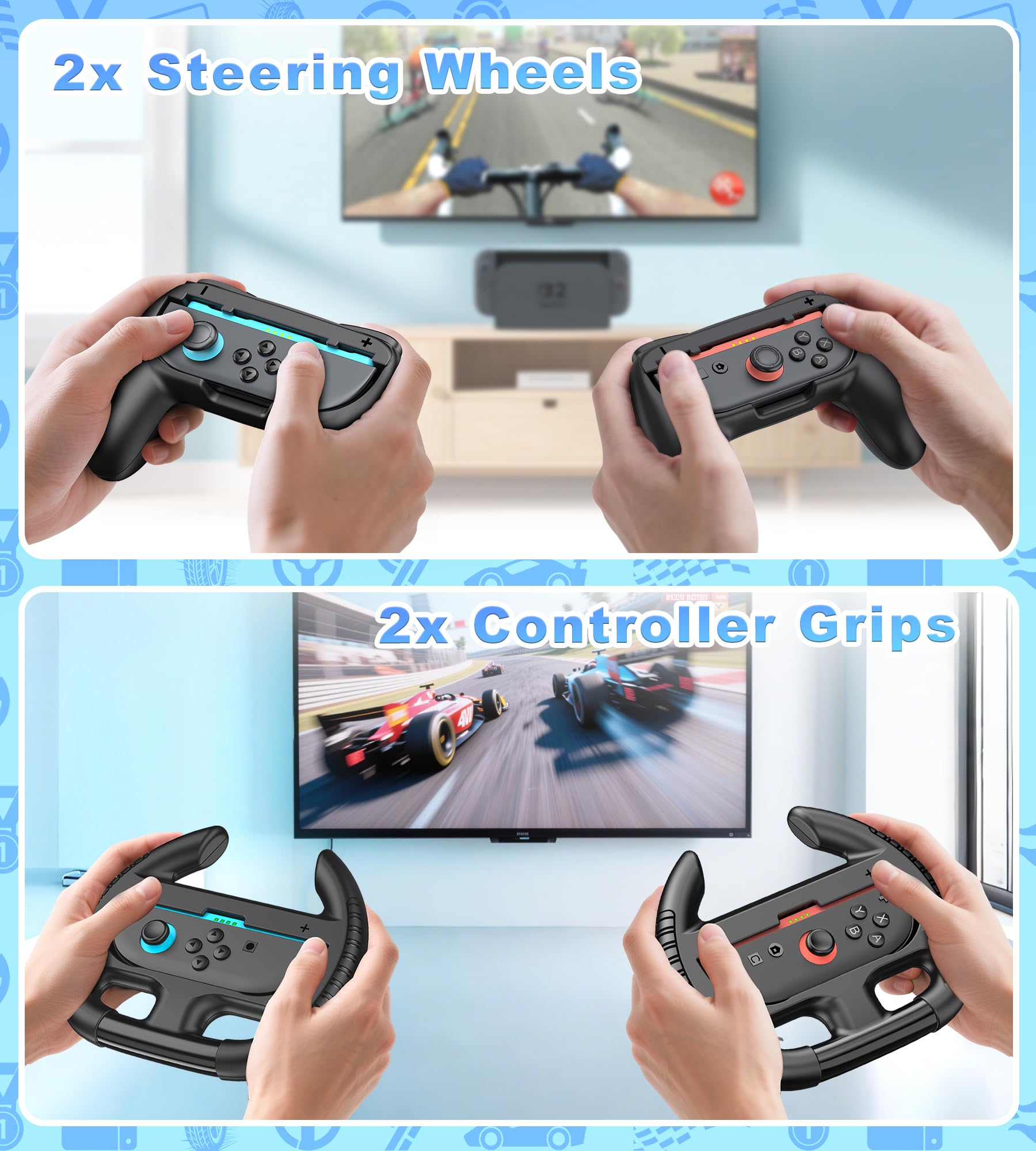 20 in 1 Switch 2 accessori sportivi, pacchetto di accessori sportivi per la famiglia per Nintendo Switch 2 giochi include cinturino per gambe, club da golf, cinghie da calcio e pallavolo, racchette da