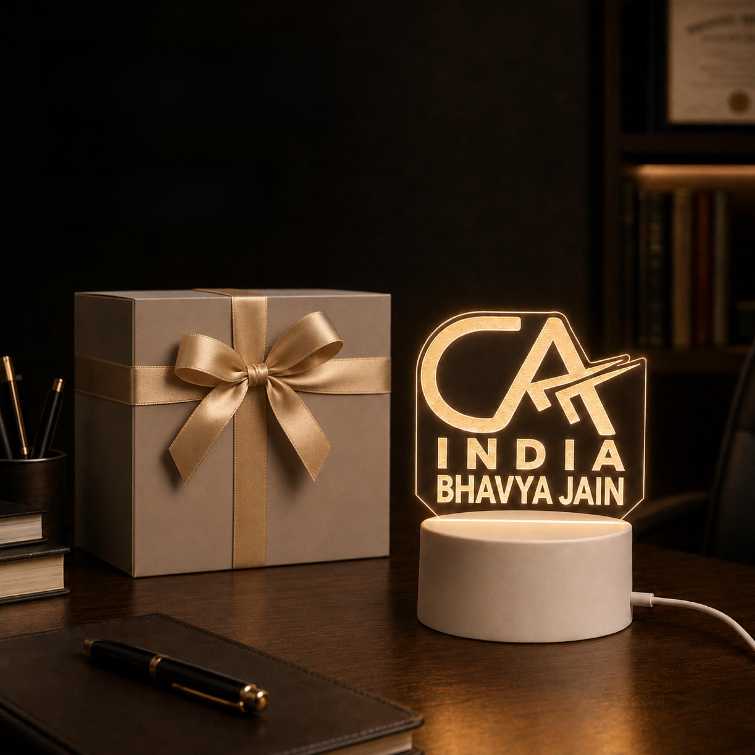 Personalized CA LED Night Lamp with Name – Custom Chartered Accountant Table Light | USB Powered Warm Glow Lamp | Unique Gift for CA, Finance Professionals & Students-image-23