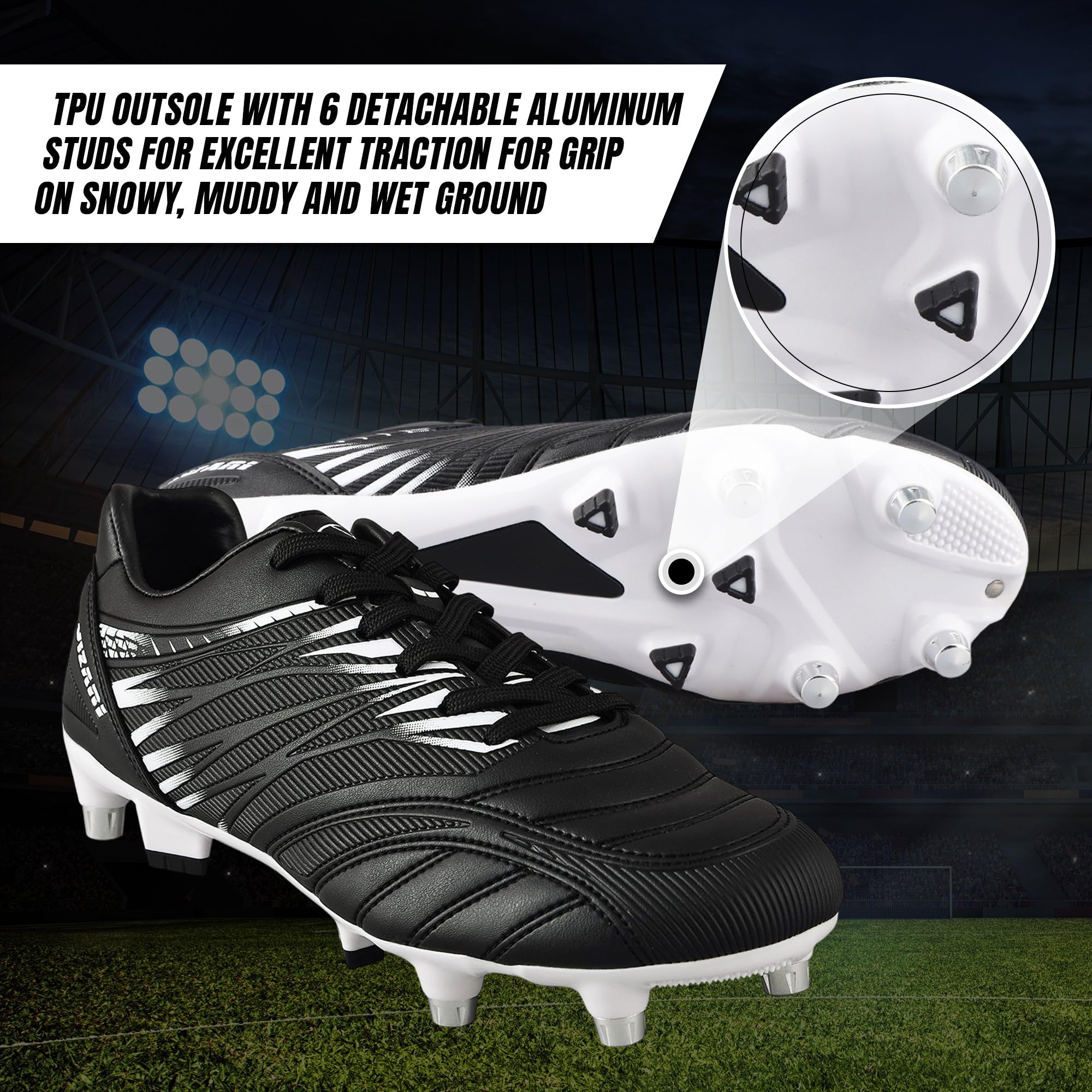 Vizari Men's Valencia SG Soft Ground Soccer Shoes/Cleats for Soft or Wet Playing Surfaces and Fields