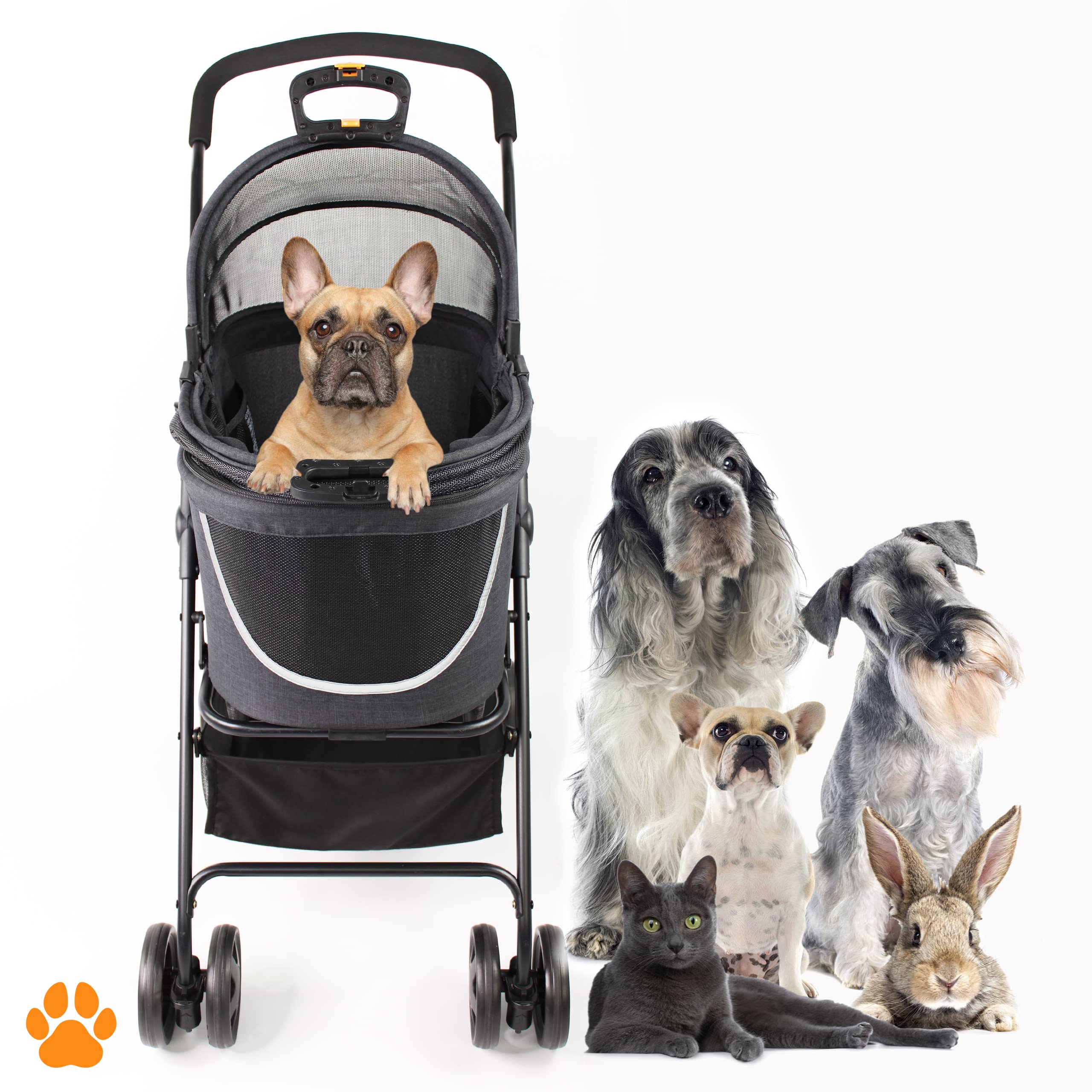 Coco 2IN1 - Poussette 2 en 1 pour Animaux de Compagnie | 15 kg | Poussette Chien avec Panier pour Courses ou Accessoires | Pliable sur Roulettes Flexibles et Maniables pour un Confort Optimal
