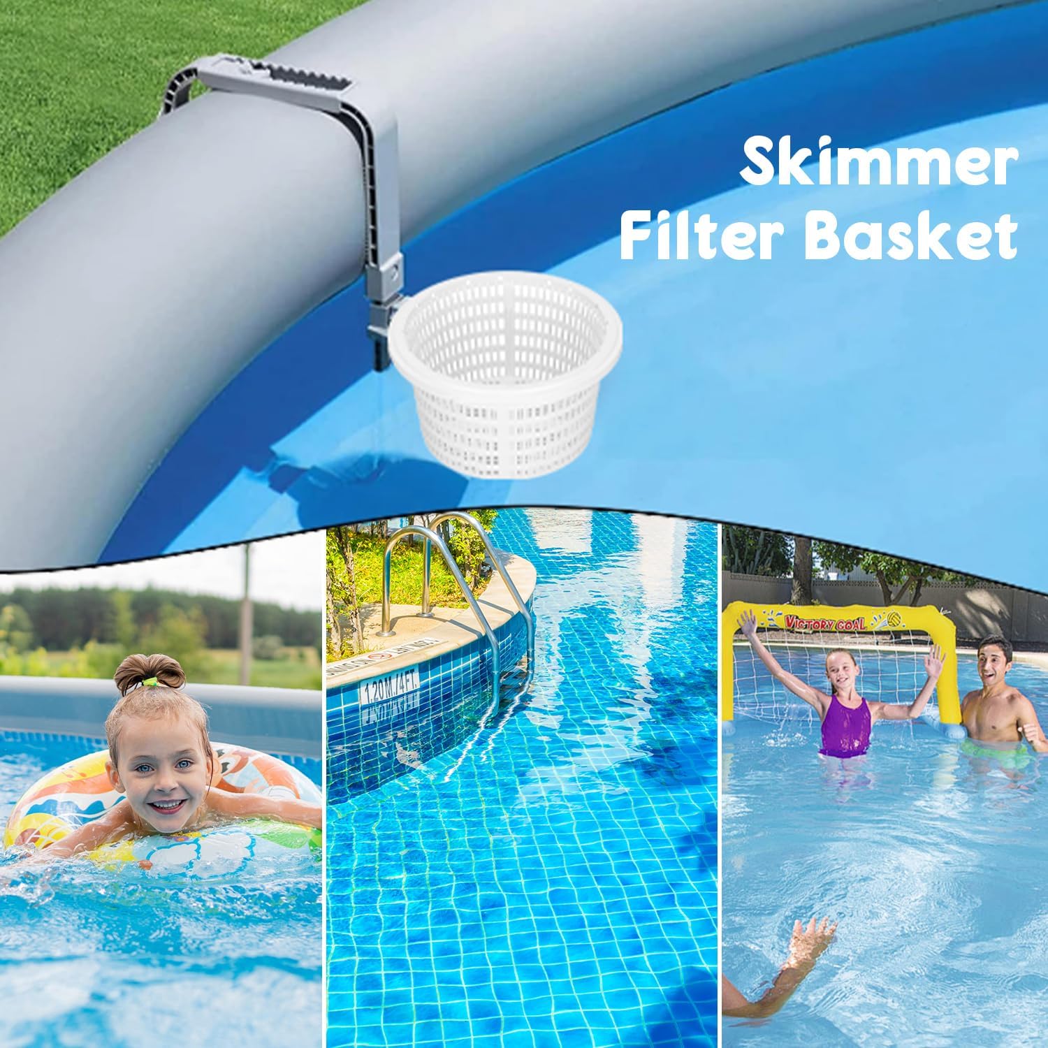 Cesta para Skimmer de 18 cm, Cesta de Filtro de Plástico de Skimmer para Piscina Cestas de Skimmer de Limpieza para SP1091LX