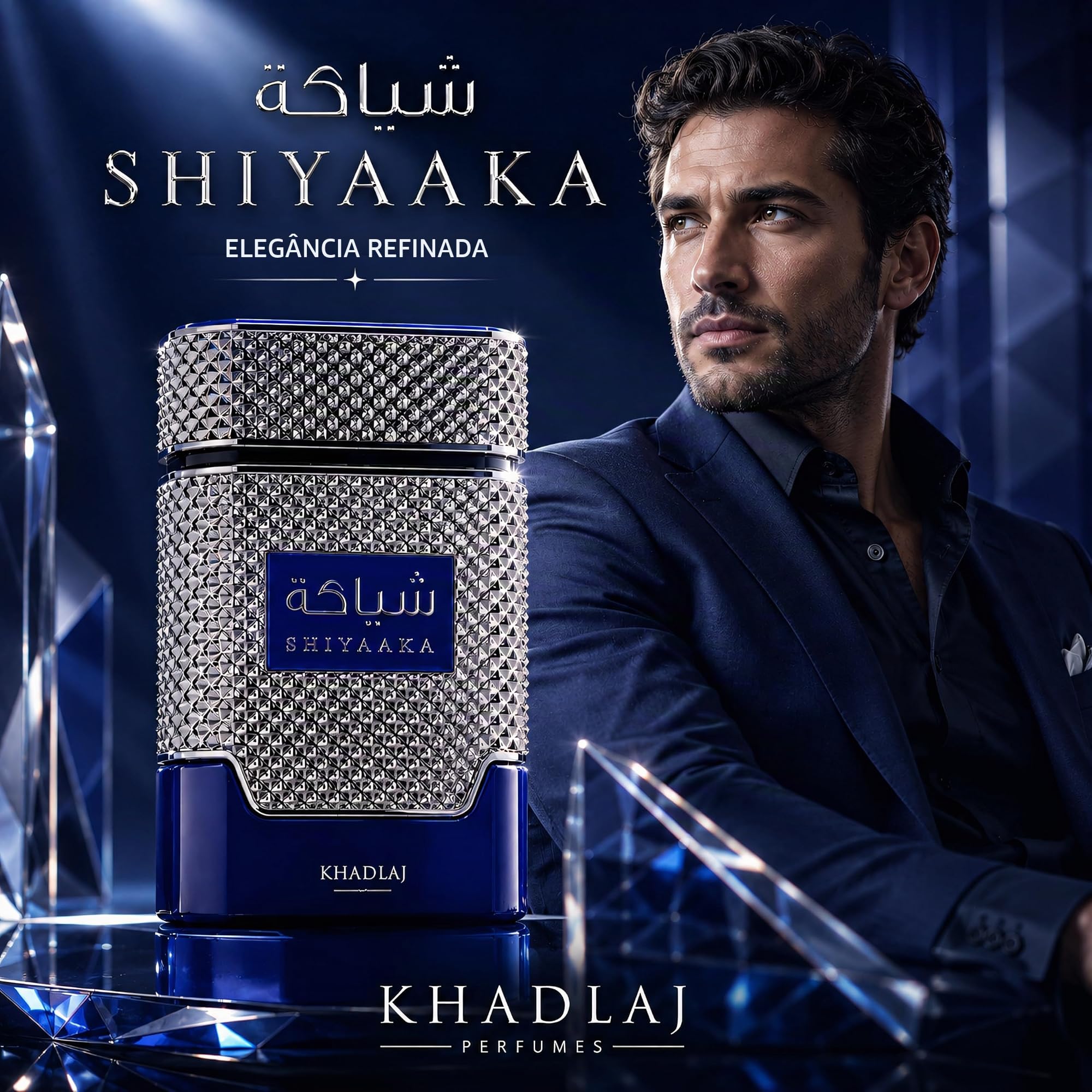 香水(男性用) Khadlaj Shiyaka  100ml Khadlaj Shiyaaka Blue Eau De Parfum Spray para homens, 100 ml
