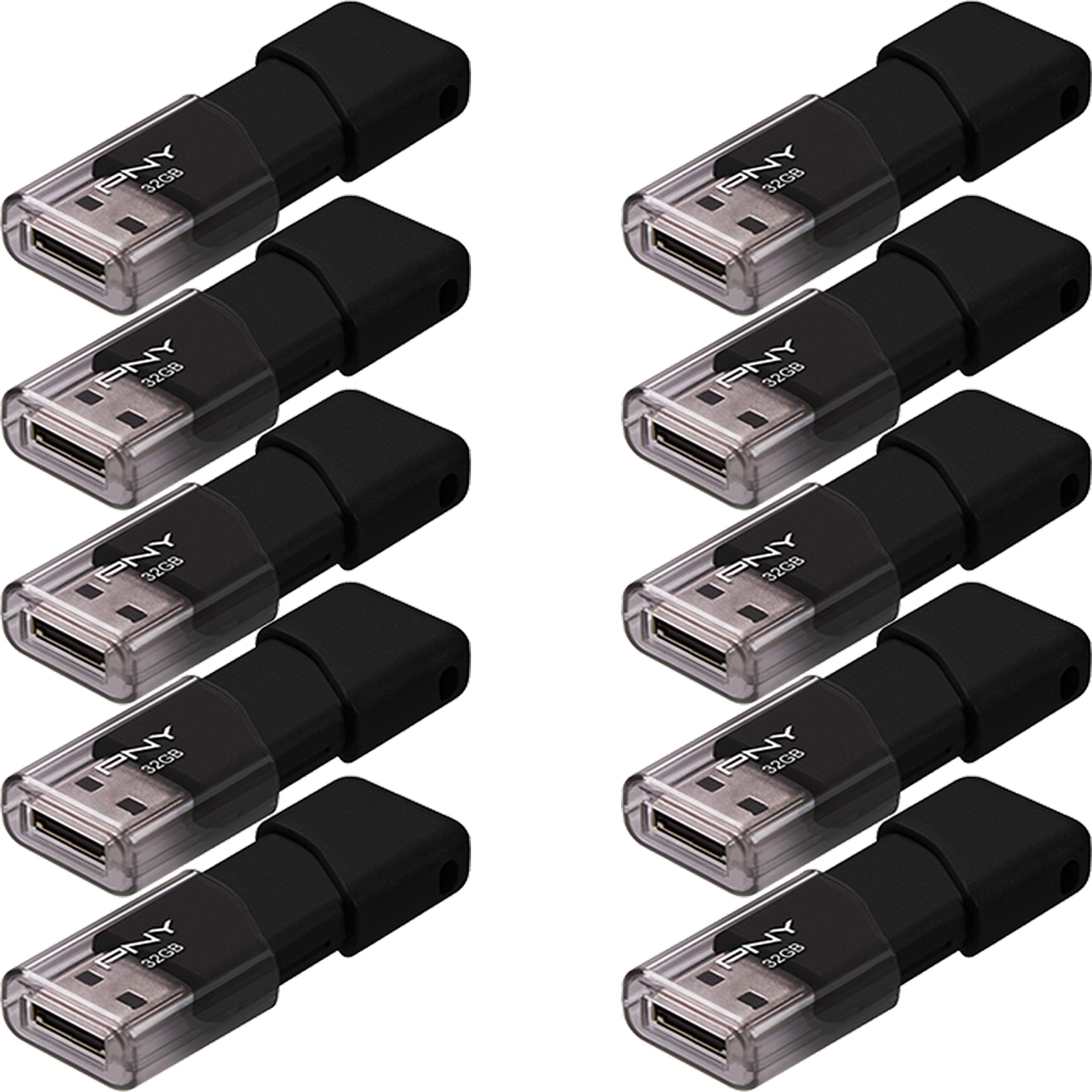 P-FD32GX10ATT03-MP 32GB Attaché 3 USB 2.0 Flash Drive,Black (Pack of 10)