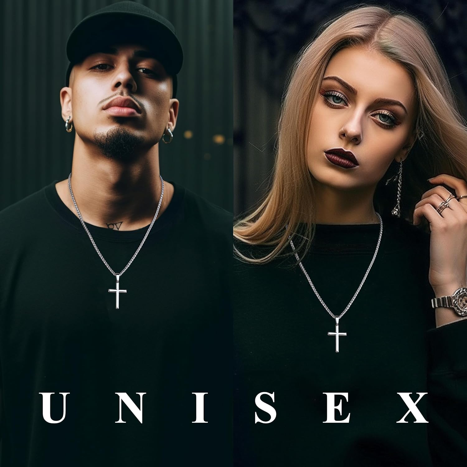 LOLIAS 925 Sterling Silver Cross Necklace Men-Removable Silver Cross Pendant with Hypoallergenic 316L Stainless Steel Wheat Chain Crucifix Necklace Jewelry for Mens Women, 16-30 Inches - Image 8