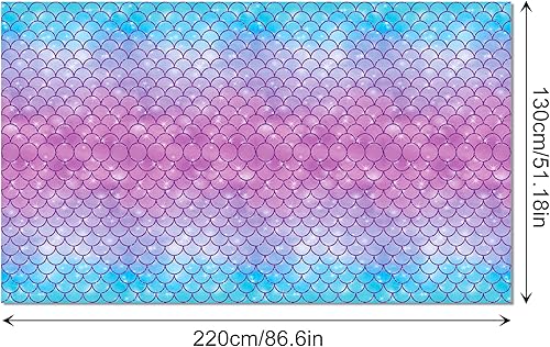 Miniatura 4 de Paquete de 3 manteles de sirena – Fundas de mesa temáticas del océano bajo el mar – Fundas de mesa de plástico para decoraciones de fiestas
