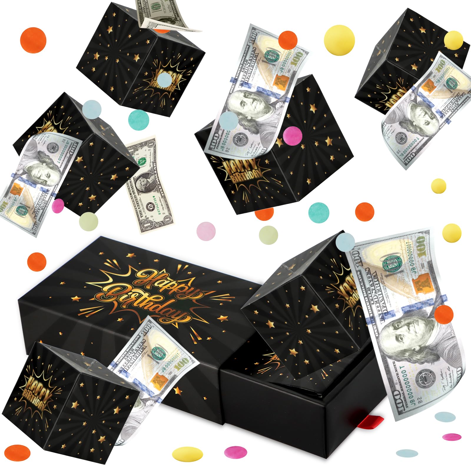 Snapklik.com : WenmthG Black Gold Happy Birthday Surprise Gift Box ...
