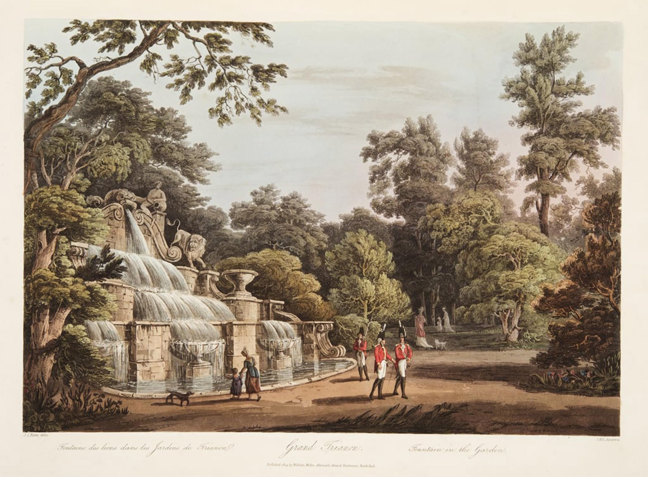 ARTXLXXBN Famous Painting Canvas Artwork Graffiti Print Grand Trianon Fountain in the Garden by Claude Nattes Portrait Canvas Image for Home Decor 60x90cm