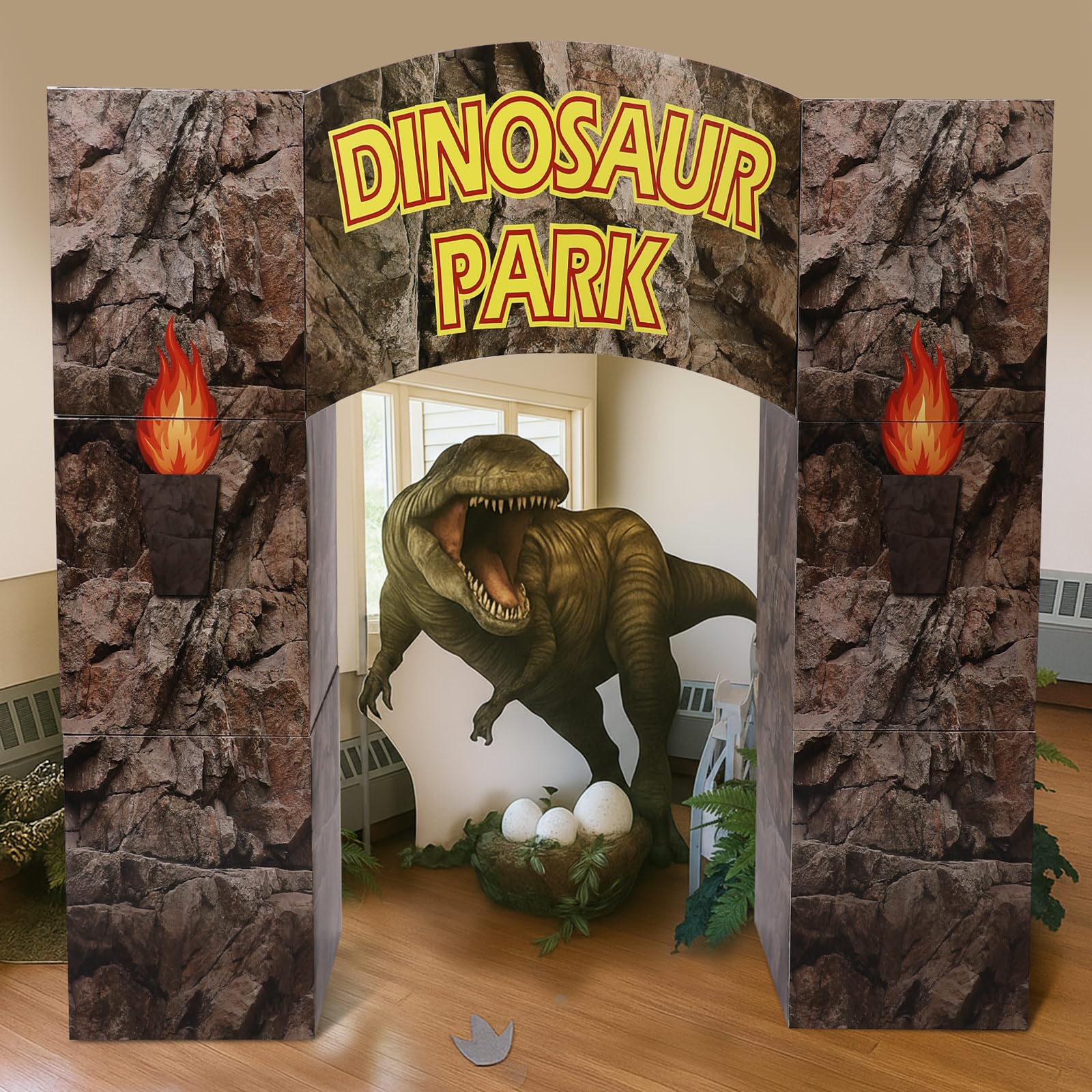 Bucherry 7 Pcs Dinosaur Party Decor Cardboard Jurassic Trunk or Treat Kit