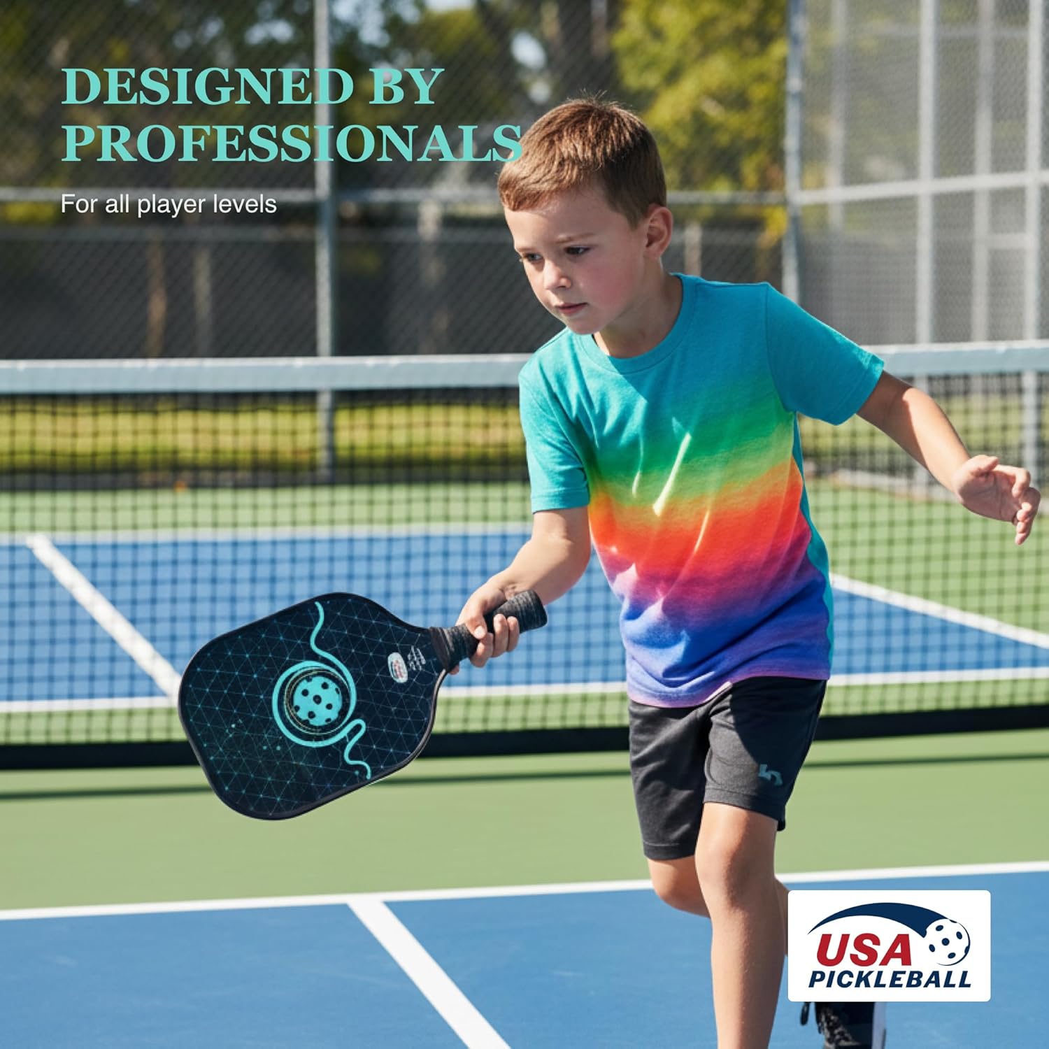 Pickleball Paddles, USAPA Approved Fiberglass Surface Pickleball Set with Pickleball Rackets, Pickleball Paddles Set ​for Men Women