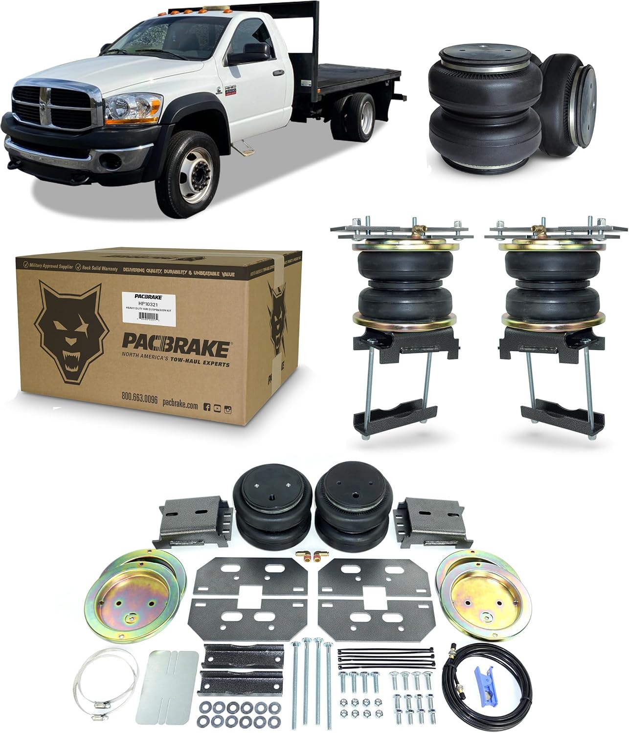 Pacbrake ALPHA HD Rear Air Suspension Kit for Ford F-450/F-550 Super Duty