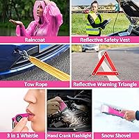 Vista 9 de Kit de emergencia para automóvil con compresor de aire portátil, kit de emergencia en carretera para vehículos, kit de asistencia de seguridad