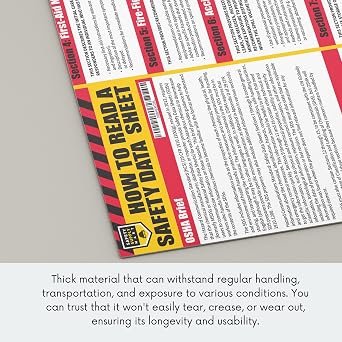 How To Read A Safety Data Sheet (SDS/MSDS) Poster, 24 x 33 Inch, UV Coated Paper (Poster) - 2 PACK