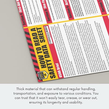 How To Read A Safety Data Sheet (SDS/MSDS) Poster, 24 x 33 Inch, UV Coated Paper (Poster) - 2 PACK