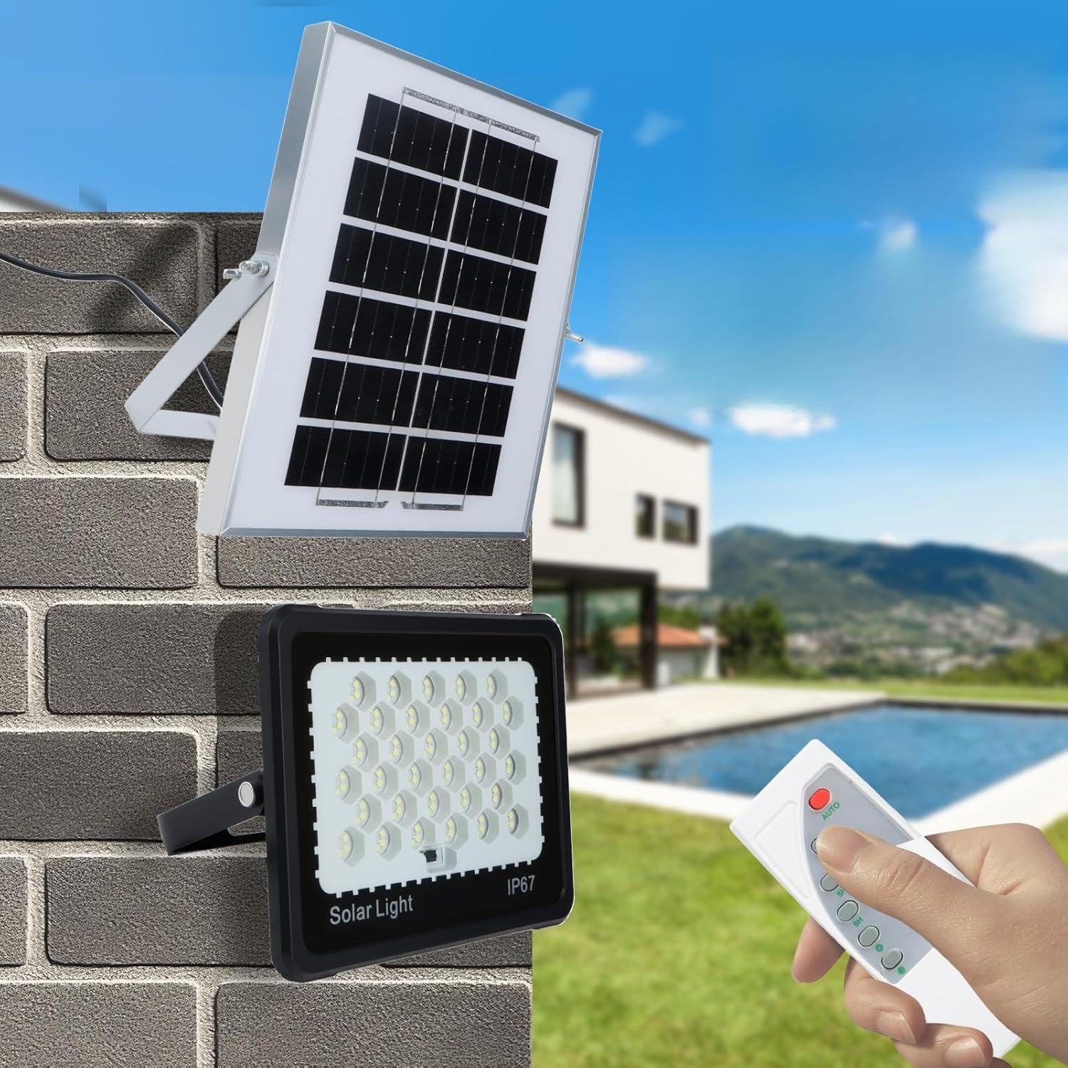 198 LED 2835 Solar Outdoor Light, IP68 Waterproof, Light Sensor+Remote Control, Removable Battery, 6V4W Solar Panel, 8-12H Working Time, ABS+Glass, Multi-Scene Use