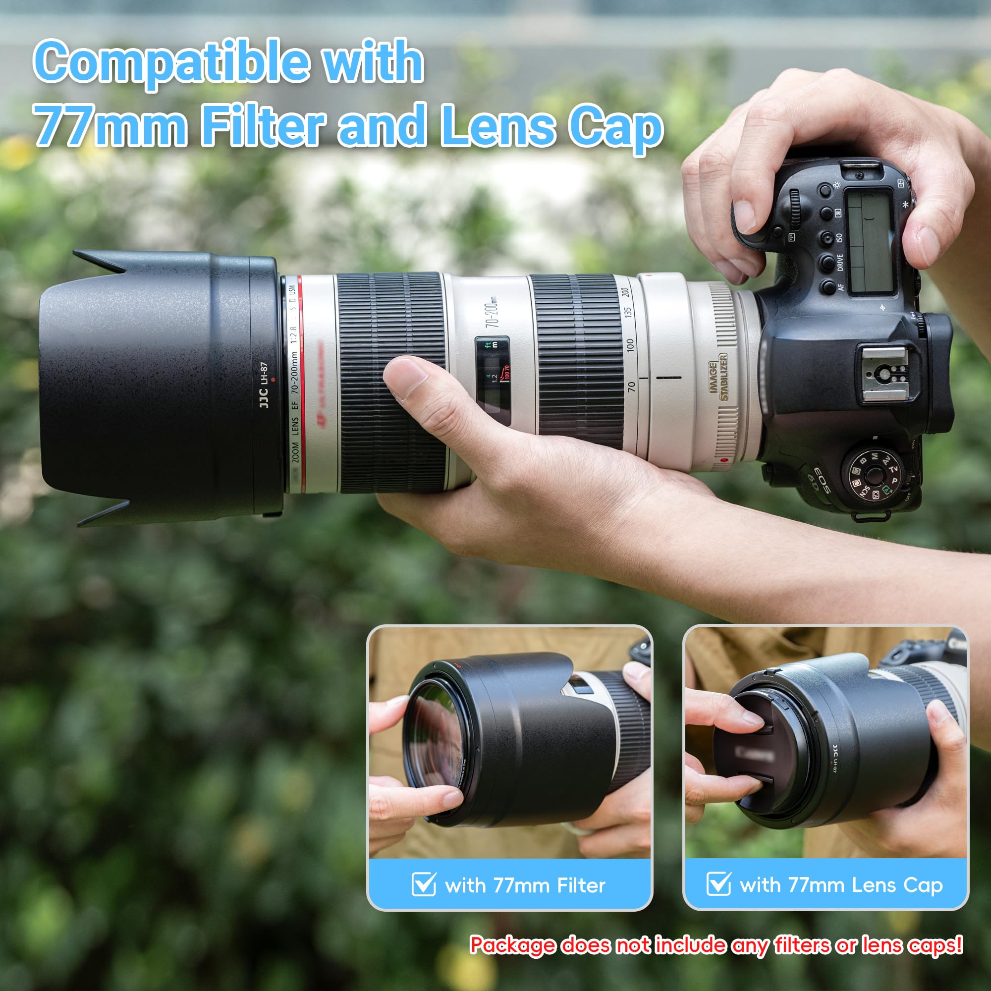 Amazon | JJC 可逆式 レンズフード 黒 花形 Canon EF 70-200 f2.8l IS