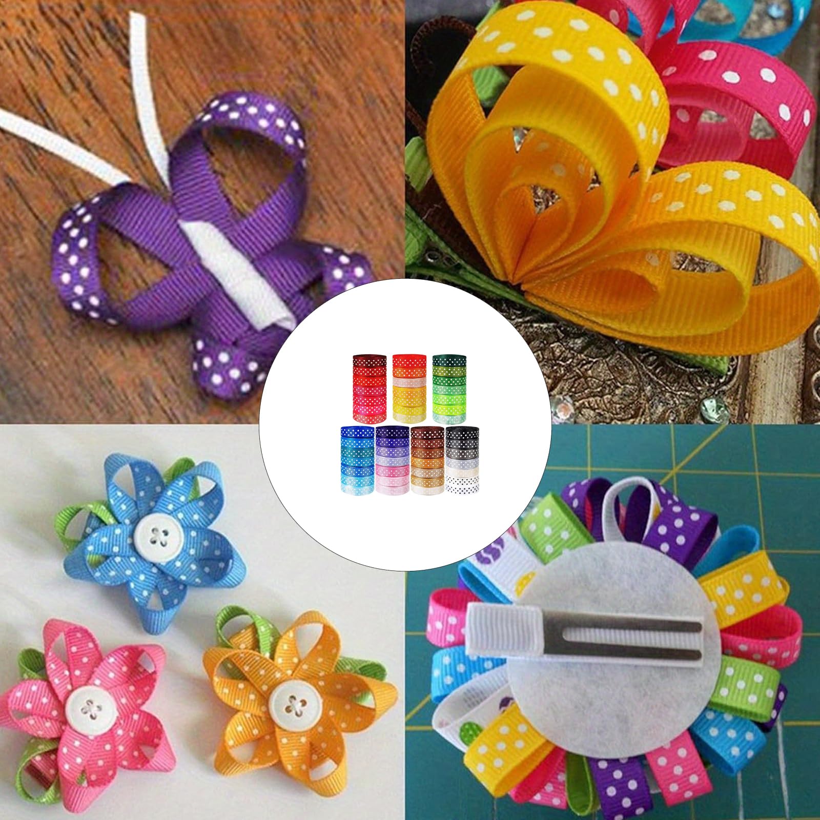 3. 49 nastri di seta assortiti | Fiocco fatto a mano per accessori per capelli e confezioni regalo forniture
