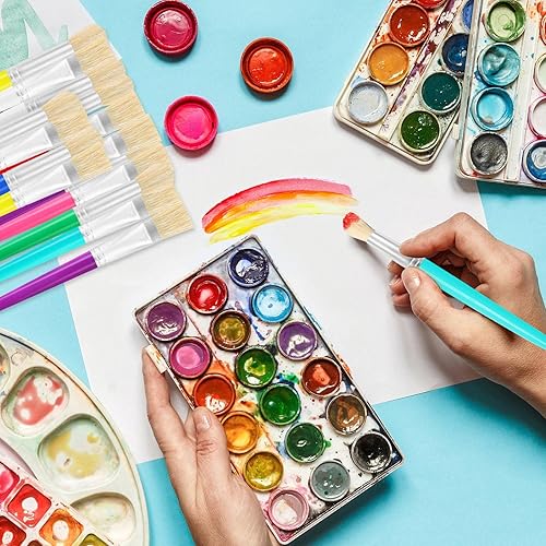 Miniatura 6 de 16 pinceles de pintura para niños, grandes pinceles redondos y planos, juego de pinceles de pintura de arte gordito para pintura de acuarela,
