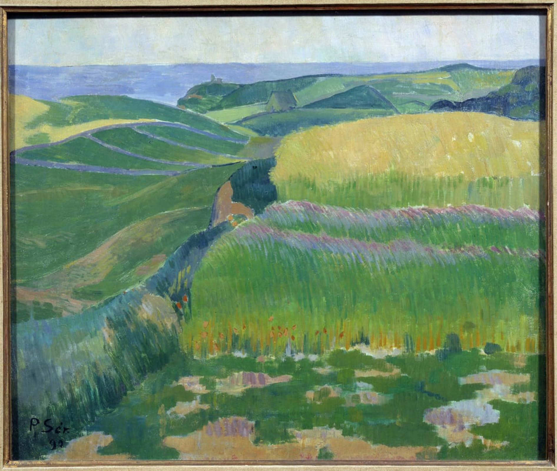 POSTERIIk Famous Modern Artwork Art Mural the Wheat Is Green At Pouldu Painting by Paul Sérusier Oil Paintings Pictures for Home Decor 60x90cm