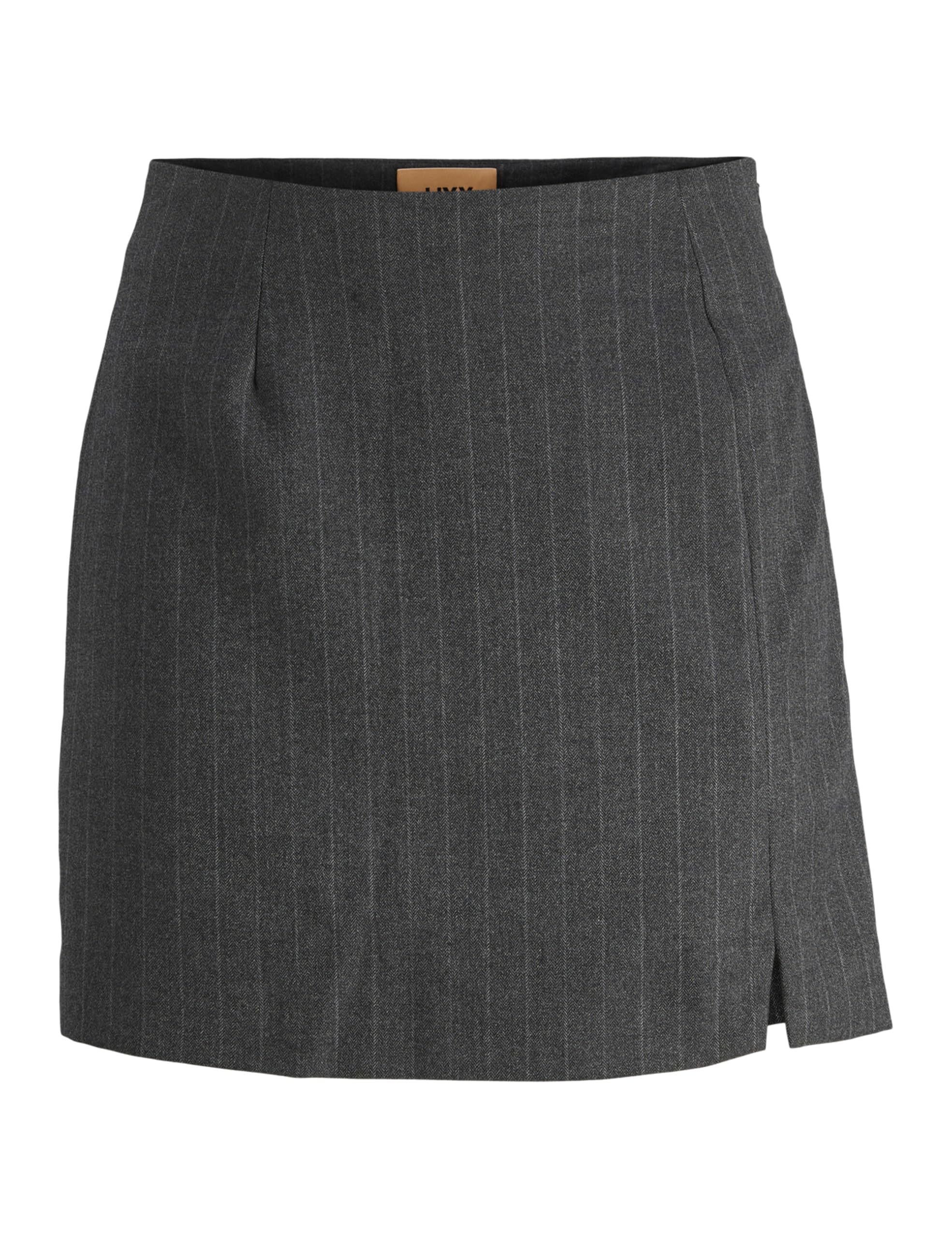 JJXX Women's Jxana Mary Brushed Hw Skirt TLR, Dark Grey Melange/Stripes: Light Grey, S