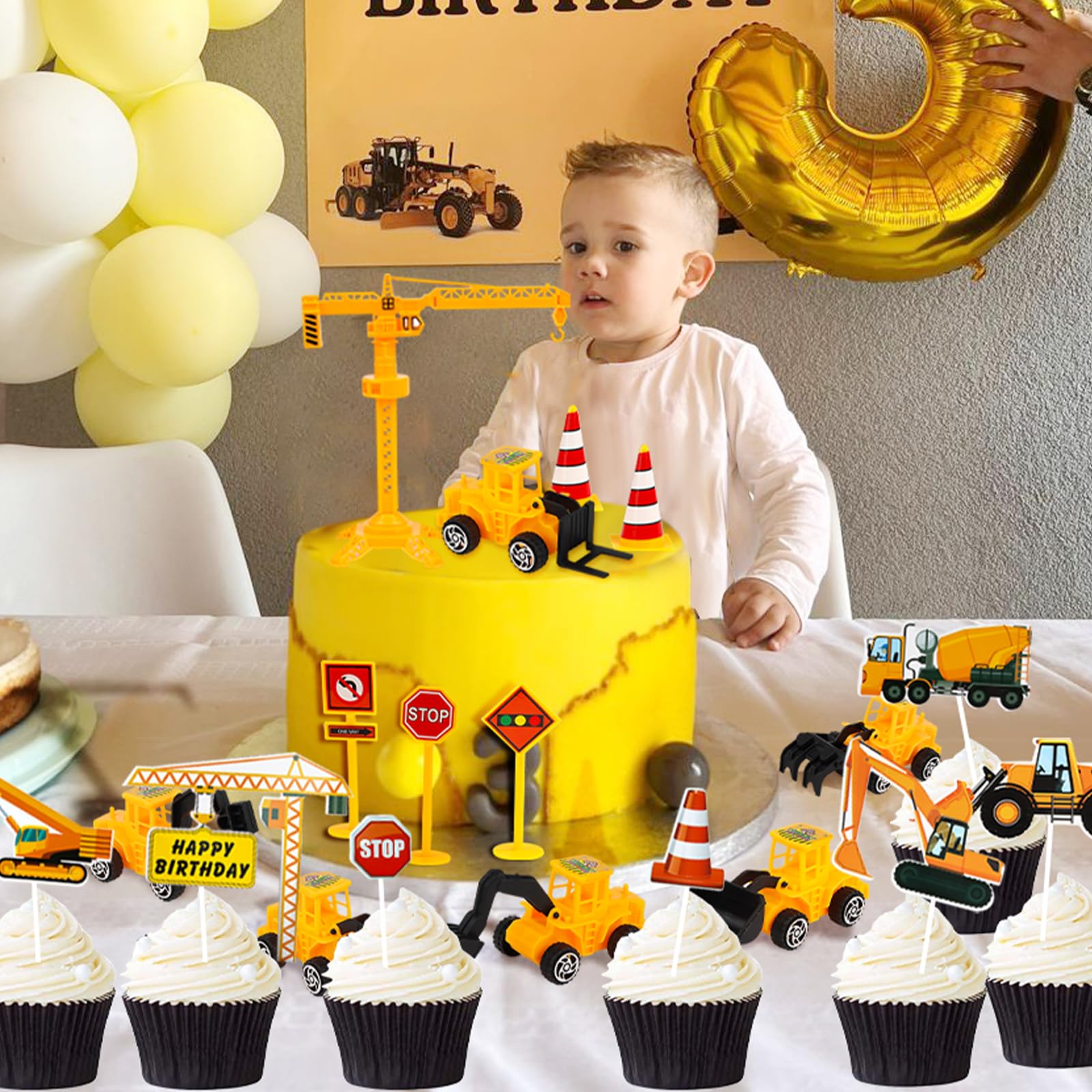 Leonshco 24 Pezzi Decorazioni Capodanno Torta, Topper per Torta Di Happy New Year in Oro Nero per La Della Torta Della Tavola Della Festa