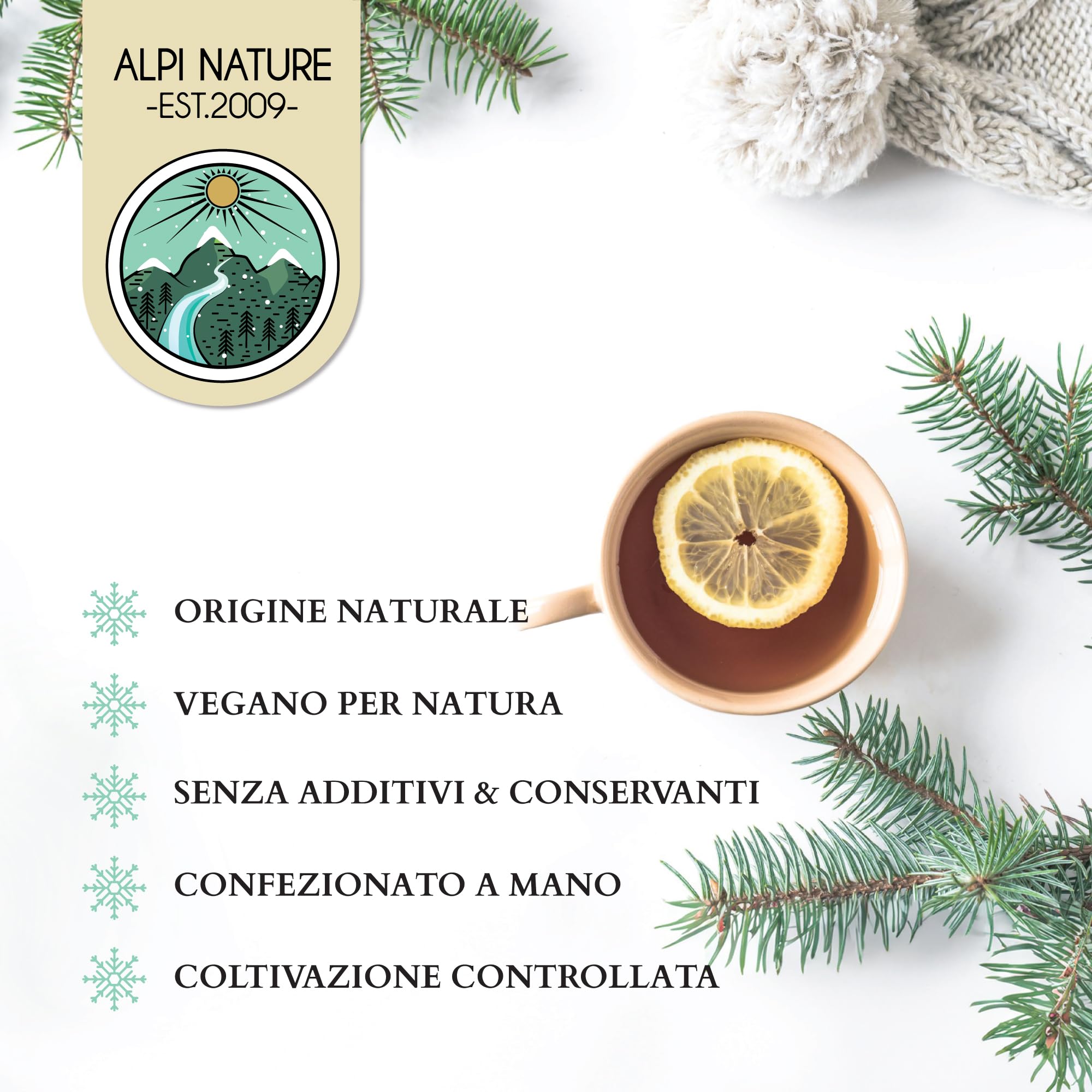 Alpi Nature Calendario Avvento 2025, Set Regalo di Tè di Natale, Calendario di Natale 2025, Selezione di 24 Tè Neri, Verdi, alla Frutta e alle Erbe, 24 Barattoli