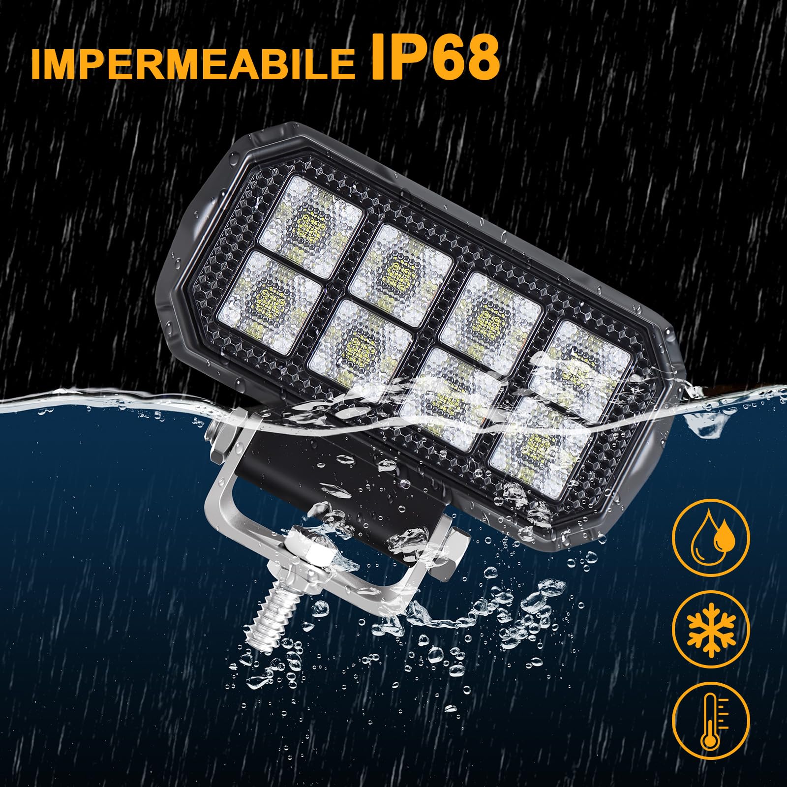 antom 2 pezzi fari led trattore 172W 9-60V 20400 Lumen faro LED IP68 impermeabile faretti led 12v per escavatori, trattori, rimorchi, ATV, camion, veicoli fuoristrada, moto
